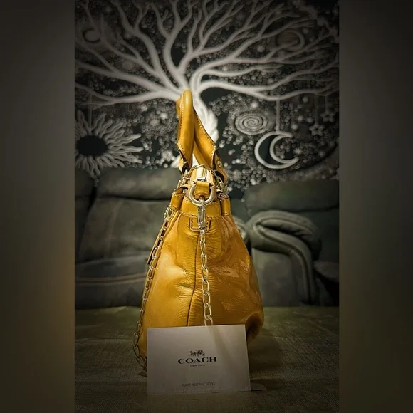 Vintage Y2K Coach Mustard Leather Shoulder Bag crossbody strap ❌60% OFF SALE❌ - Picture 14 of 16